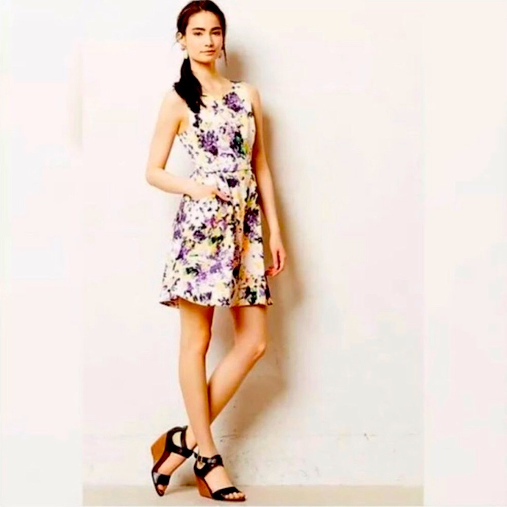 Anthropologie Maeve Neon Floral Dress